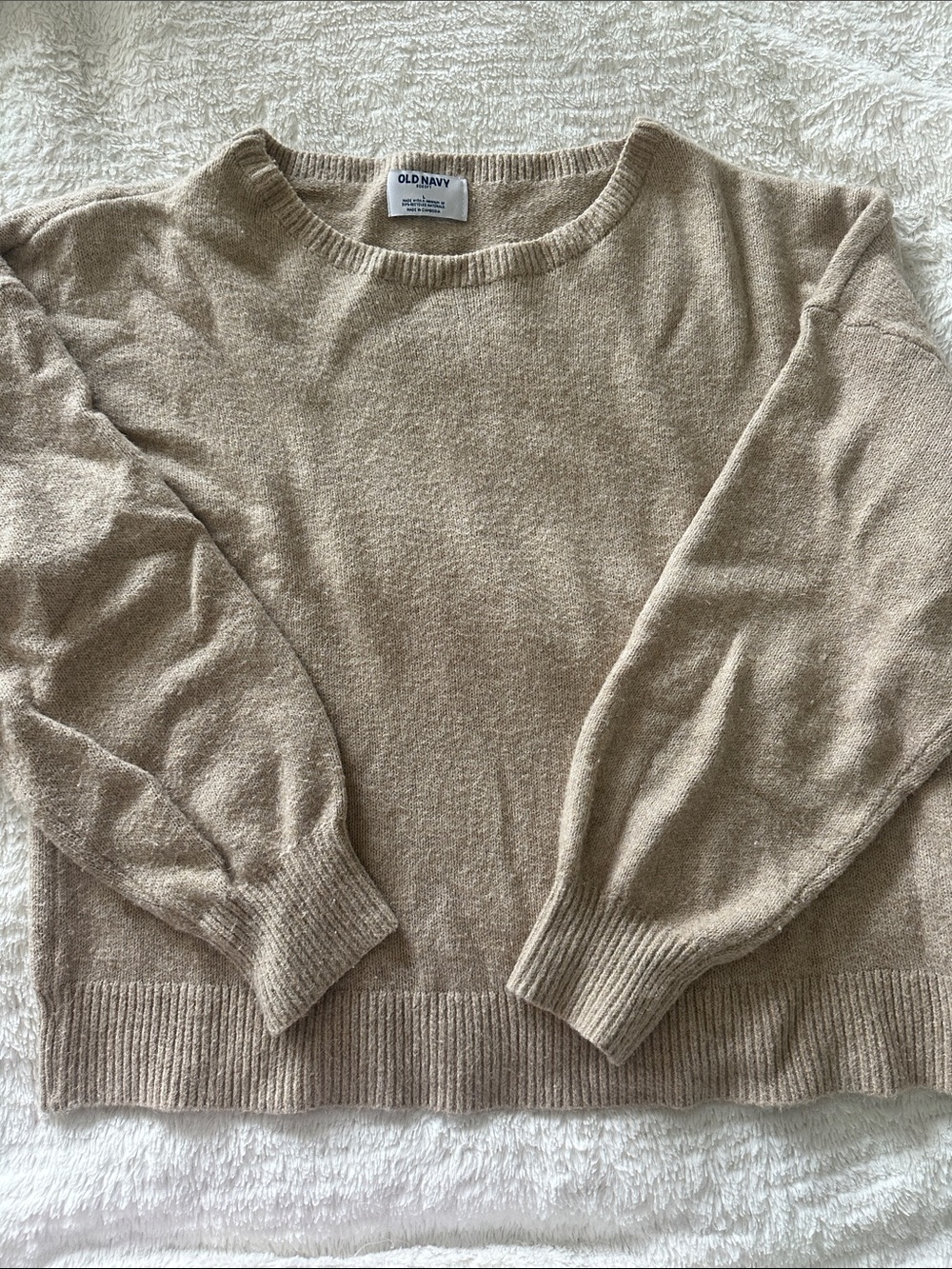 Old Navy Women's So Soft Crewneck Sweater in Beige